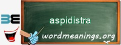 WordMeaning blackboard for aspidistra